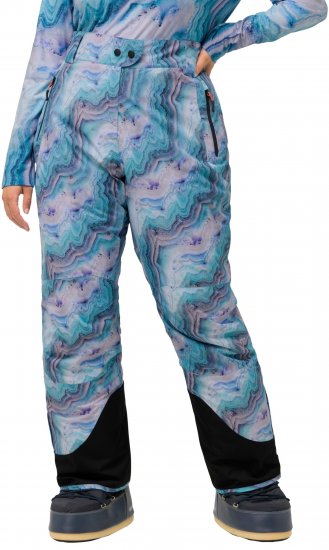 Ulla Popken Functional Ski Trousers Waterproof Shaped Knees Velcro Closure Mineral Blue - Vaqueros & Pantalones de Mujer Tallas Grandes – Plus Size - 
