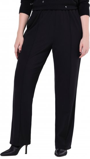 Ulla Popken Rose Wide Leg Stretch Waist Trousers Black - Vaqueros & Pantalones de Mujer Tallas Grandes – Plus Size - 