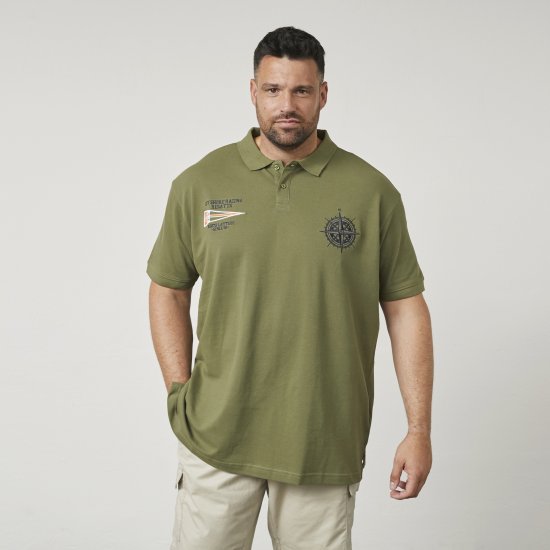 North Latitude 61129 Polo Piqué con Bordado en el Pecho Verde Oliva - Polos - Polos 2XL-8XL