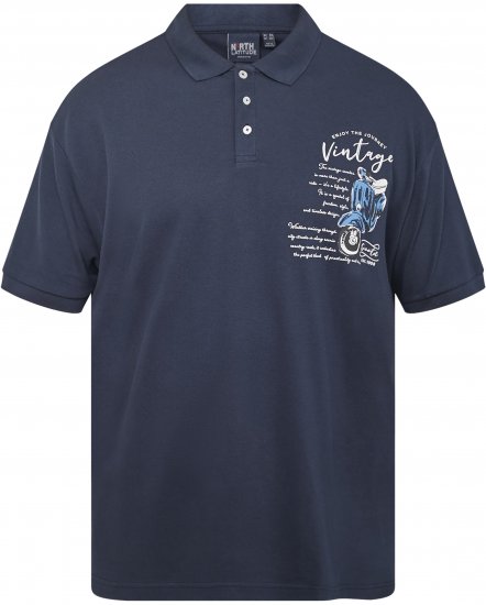 North Latitude 61130 Polo Piqué con Estampado en el Pecho Azul Marino - Polos - Polos 2XL-8XL