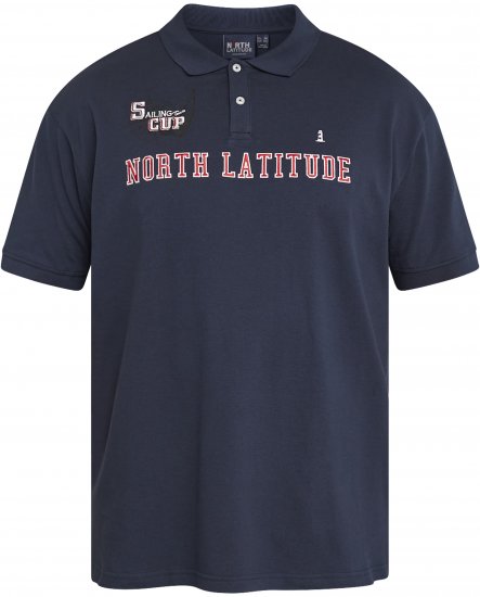 North Latitude 61131 Polo Piqué con Mangas en Contraste y Bordado Azul Marino - Polos - Polos 2XL-8XL