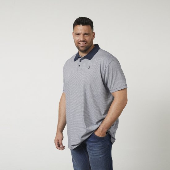 North Latitude 61136 Polo a Rayas Teñido en Hilo Azul Marino - Polos - Polos 2XL-8XL