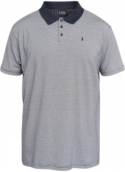North Latitude 61136 Polo a Rayas Teñido en Hilo Azul Marino - Polos - Polos 2XL-8XL