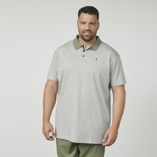 North Latitude 61136 Polo a Rayas Teñido en Hilo Verde Oliva - Polos - Polos 2XL-8XL
