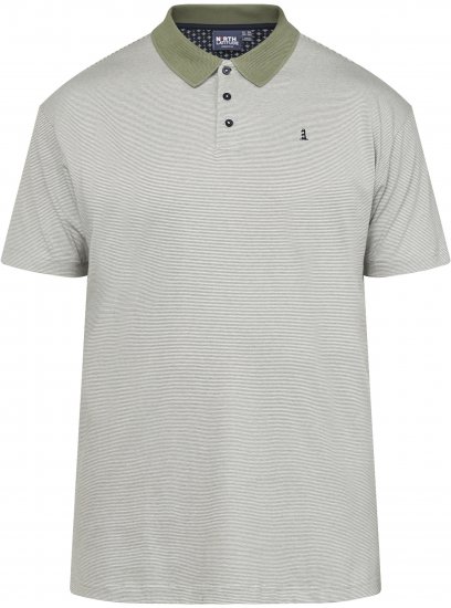 North Latitude 61136 Polo a Rayas Teñido en Hilo Verde Oliva - Polos - Polos 2XL-8XL