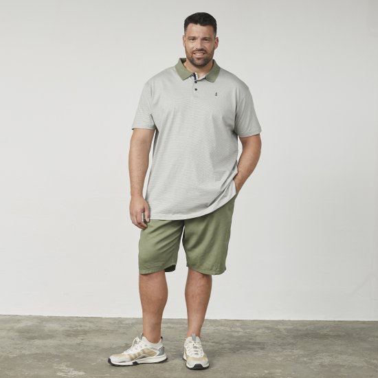 North Latitude 61136 Polo a Rayas Teñido en Hilo Verde Oliva - Polos - Polos 2XL-8XL