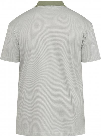 North Latitude 61136 Polo a Rayas Teñido en Hilo Verde Oliva - Polos - Polos 2XL-8XL