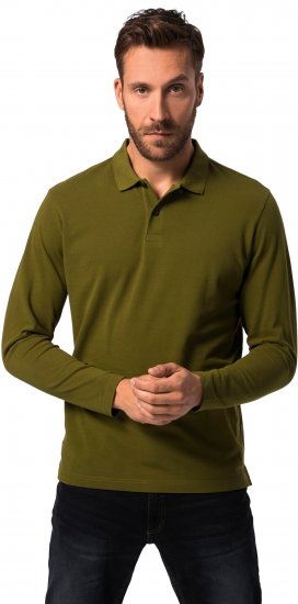 JP1880 Polo Shirt Basic Long Sleeve Pique Moss Green - Polos - Polos 2XL-8XL