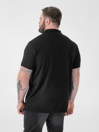 D555 Kennedy Cable Knitted Polo Black - Polos - Polos 2XL-8XL