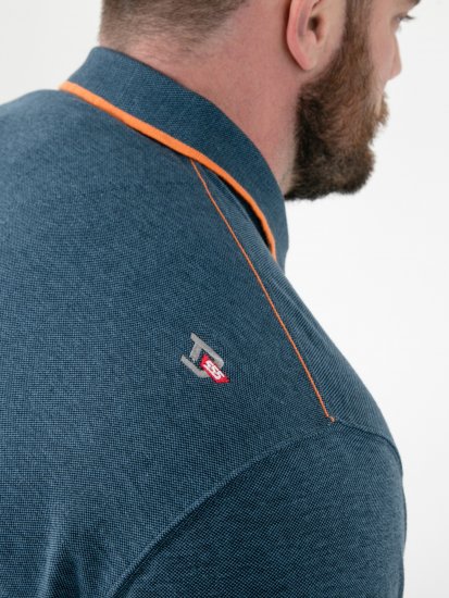 D555 Harvey Pique with Jacquard Collar & Cuffs Polo Teal - Polos - Polos 2XL-8XL