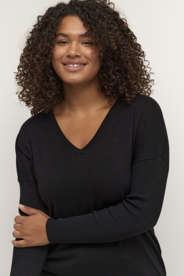 Kaffe Curve Machi Knit Jersey Negro intenso - Sudaderas y hoodies - 
