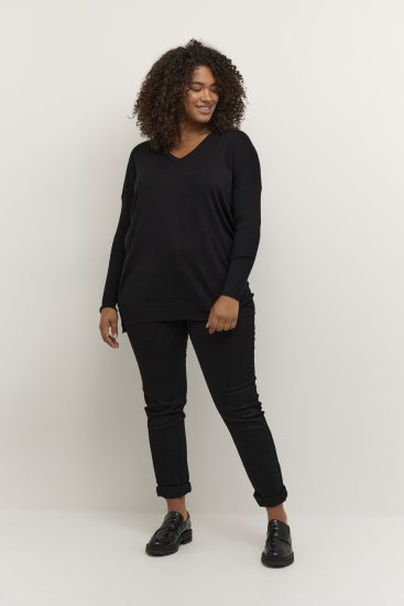 Kaffe Curve Machi Knit Jersey Negro intenso - Sudaderas y hoodies - 
