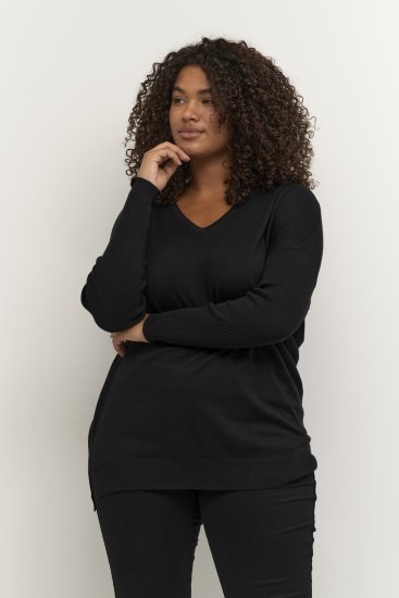Kaffe Curve Machi Knit Jersey Negro intenso - Sudaderas y hoodies - 