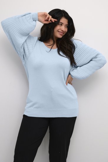 Kaffe Curve Lini Knit Jersey Celestial Blue - Sudaderas y hoodies - 
