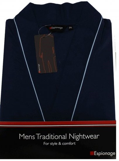 Espionage PJ091 Lightweight Bathrobe Navy - Albornoces/batas de casa/toallas - Albornoces 2XL-10XL
