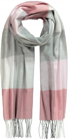 Ulla Popken Woven Check Print Scarf Dark Pink - Accesorios - 