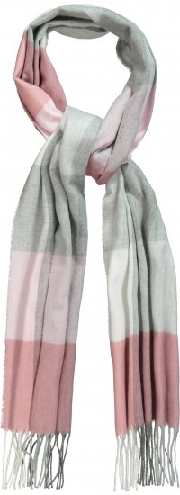Ulla Popken Woven Check Print Scarf Dark Pink - Accesorios - 