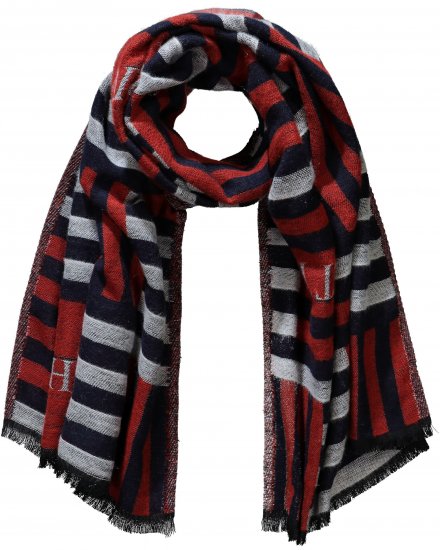 Ulla Popken Be Happy Statement Print Scarf Navy - Accesorios - 
