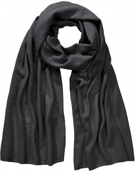 Ulla Popken Virgin Wool Cashmere Mix Scarf Black - Accesorios - 