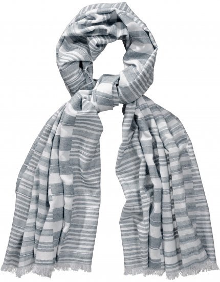 Ulla Popken Striped Statement Scarf Grey - Accesorios - 