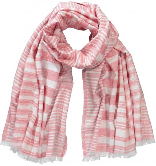 Ulla Popken Striped Statement Scarf Neon Red - Accesorios - 