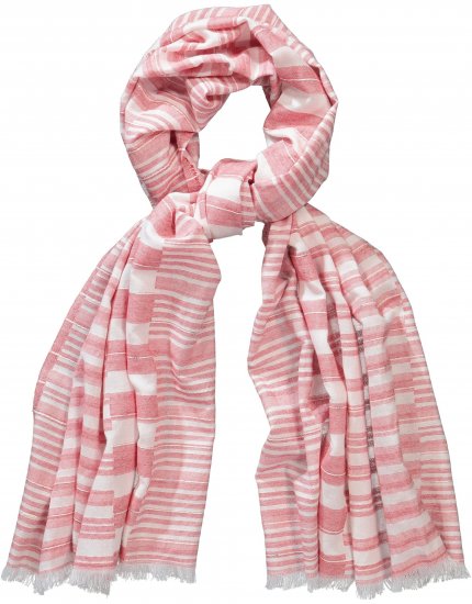 Ulla Popken Striped Statement Scarf Neon Red - Accesorios - 