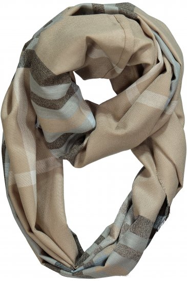 Ulla Popken Plaid Infinity Scarf Brown - Accesorios - 