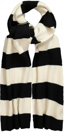 Ulla Popken Ribbed Striped Scarf Snow White - Accesorios - 