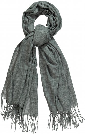 Ulla Popken Fringed Scarf Graphite Grey - Accesorios - 