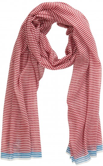 Ulla Popken Thin Stripe Color Contrast Scarf Salsa - Accesorios - 