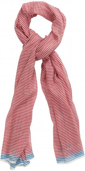 Ulla Popken Thin Stripe Color Contrast Scarf Salsa - Accesorios - 
