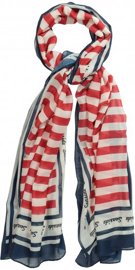 Ulla Popken Mix Stripe Scarf Forest Green - Accesorios - 
