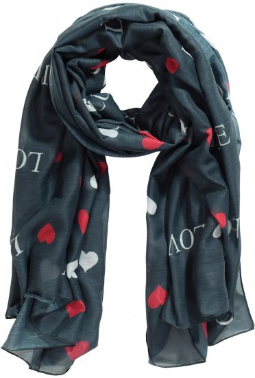 Ulla Popken Love Lightweight Scarf Navy - Accesorios - 