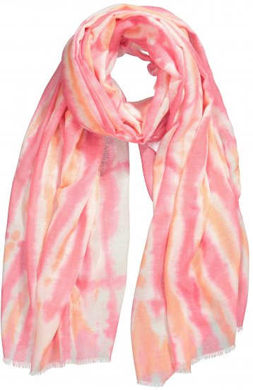 Ulla Popken Tie Dye Striped Scarf Magenta Pink - Accesorios - 