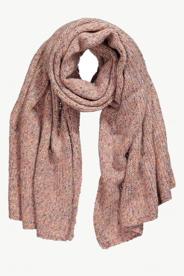 Ulla Popken Heather Knit Wool Blend Scarf Dark Pink - Accesorios - 