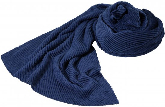 Ulla Popken Ribbed Chenille Scarf Navy - Accesorios - 
