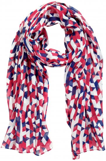 Ulla Popken Geometric Print Scarf Dark Red - Accesorios - 