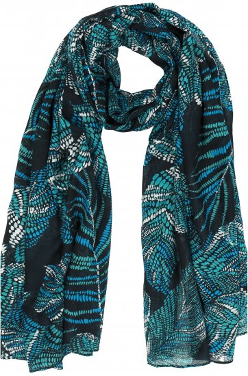 Ulla Popken Leaf Dot Scarf Navy - Accesorios - 
