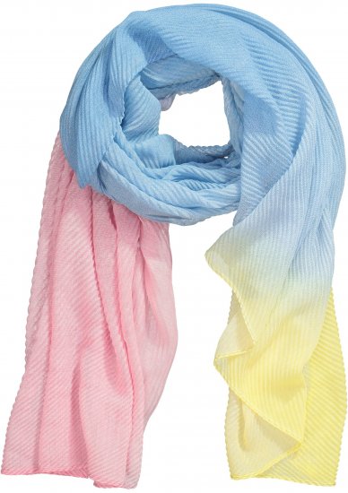 Ulla Popken Pleated Color Gradient Scarf Light Blue - Accesorios - 