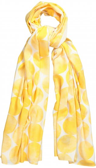 Ulla Popken Circle Print Scarf Yellow - Accesorios - 