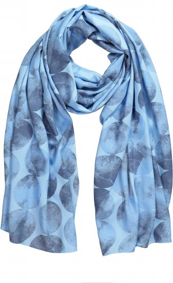 Ulla Popken Circle Print Scarf Blue - Accesorios - 