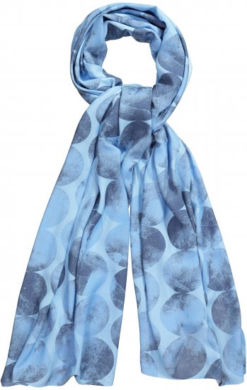 Ulla Popken Circle Print Scarf Blue - Accesorios - 