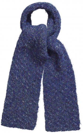 Ulla Popken Marled Mix Yarn Wool Blend Scarf Deep Aqua - Accesorios - 