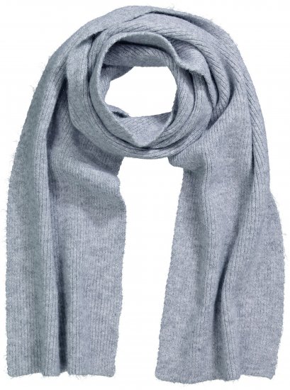 Ulla Popken Ribbed Knit Scarf Light Grey Melange - Accesorios - 