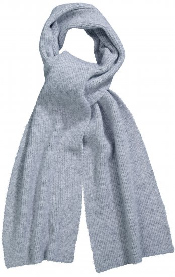 Ulla Popken Ribbed Knit Scarf Light Grey Melange - Accesorios - 