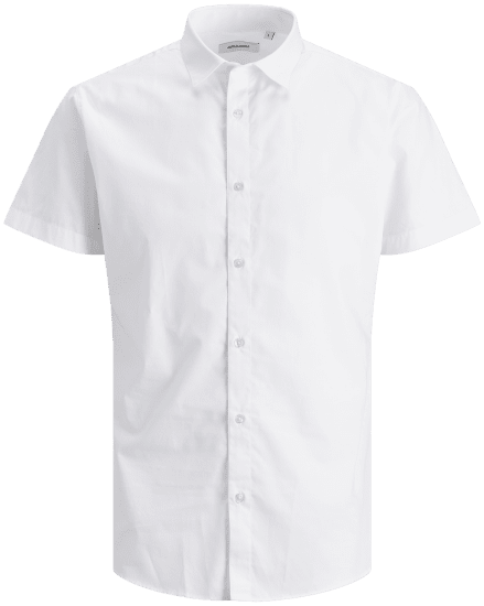 Jack & Jones JOE Shirt Short sleeve Plain Casual White - Camisas - Camisas 2XL-10XL