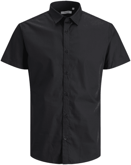 Jack & Jones JOE Shirt Short Sleeve Plain Casual Black - Camisas - Camisas 2XL-10XL