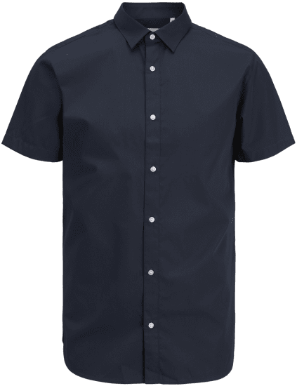 Jack & Jones JOE Shirt Short Sleeve Plain Casual Navy - Camisas - Camisas 2XL-10XL