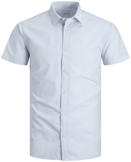 Jack & Jones JOE Shirt Short Sleeve Plain Casual Blue - Camisas - Camisas 2XL-10XL