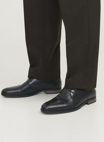 Jack & Jones Raymond Leather Shoes Anthracite - Calzado de hombre 40-52 - Zapatillas de hombre tallas 40-52